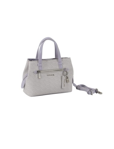 Bolso Asa Corta Cacharel  beige y morado